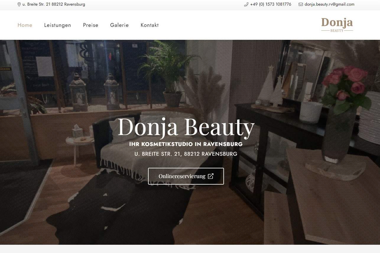 Donja Beauty Website