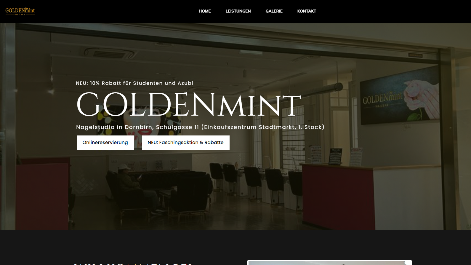 Golden Mint Nails Website